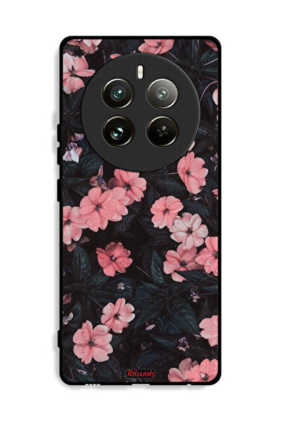 Tolwak غطاء حماية لهاتف Realme 12 Pro Plus 5G بلون الخوخ والورود الصغيرة