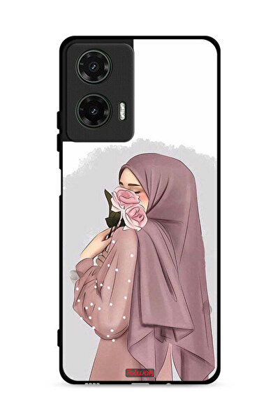 Tolwak غطاء حماية لهاتف موتورولا موتو جي 35 5G برسومات فتاة تحمل ورودًا