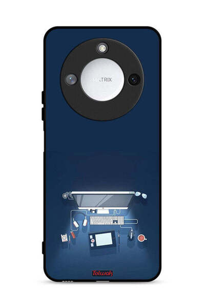 Tolwak غطاء حماية لجهاز Honor X9c Smart 5G بتصميم فني لمكتب الكمبيوتر