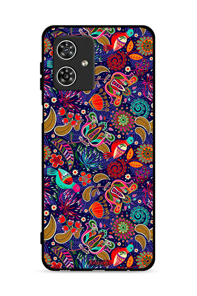 Tolwak غطاء حماية لهاتف موتورولا موتو جي 54 5G بنقشة طيور وأوراق زهور ملونة