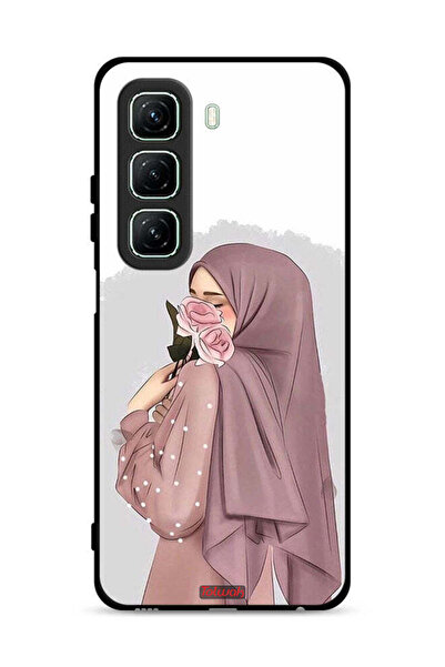 Tolwak غطاء حماية لهاتف Infinix Hot 50 5G برسومات فتاة تحمل ورودًا