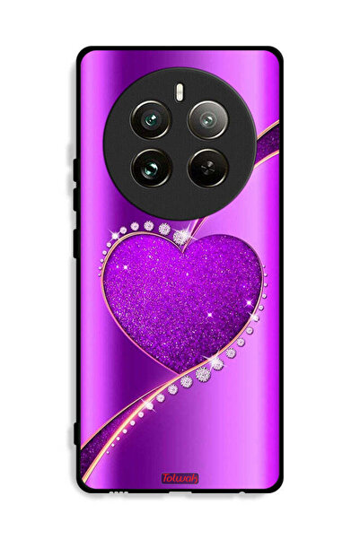 Tolwak غطاء حماية لهاتف Realme 12 Pro Plus 5G بتصميم قلب لامع