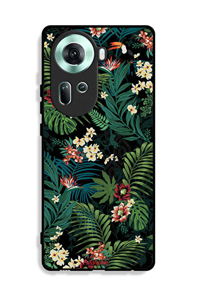 Tolwak غطاء حماية لهاتف Oppo Reno11 5G بنقشة أوراق استوائية