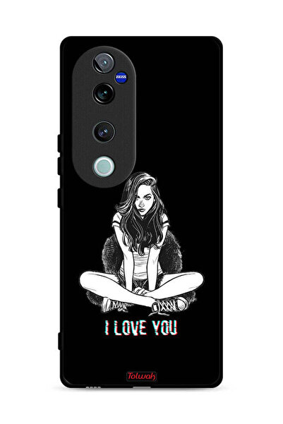 Tolwak غطاء حماية لهاتف Vivo V40 Pro 5G برسومات "أحبك"