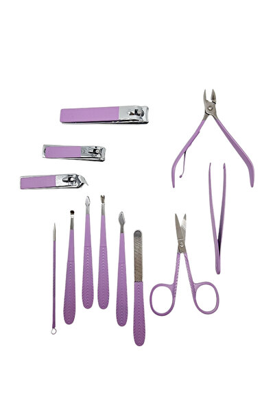 SYGGY Trusă Manichiură & Pedichiură Mauve – 12 Piese Esențiale pentru Unghii Impecabile