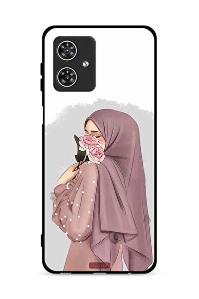 Tolwak غطاء حماية لهاتف موتورولا موتو جي 54 5G برسومات فتاة تحمل ورودًا