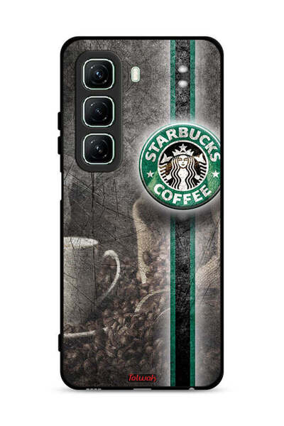 Tolwak غطاء حماية لهاتف Infinix Hot 50 5G بطبعة فن القهوة