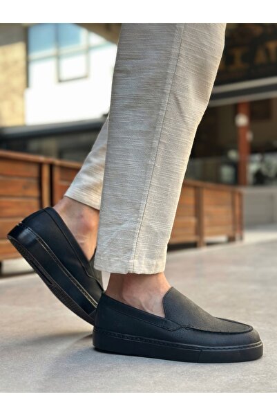 BOA Ba0241 Laceless Black Sole Leather Men's Shoes