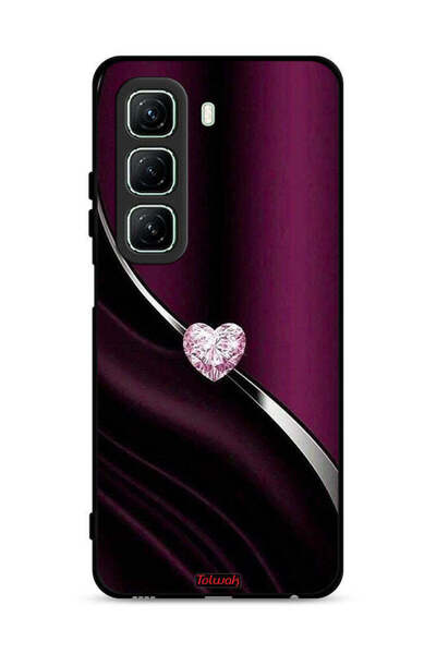 Tolwak غطاء حماية لهاتف Infinix Hot 50 5G بتصميم قلب ماسي