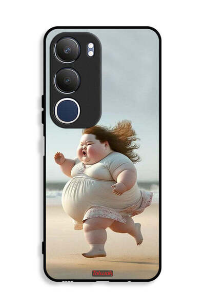 Tolwak غطاء حماية Vivo Y19s 4G بتصميم فتاة سمينة تركض