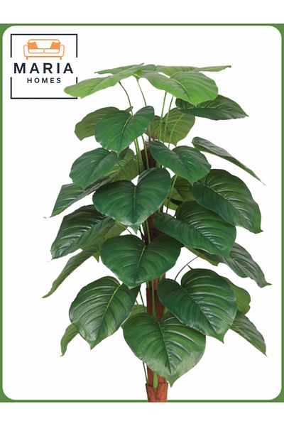 MARIA HOMES Artificial Philodendron Tree 135 cm – Decorative Indoor Plant with Gray Pot