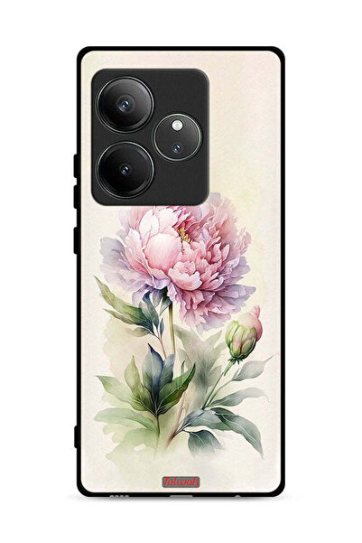 Tolwak Realme GT 6 5G Protective Case Cover Watercolor Rose Paint Art
