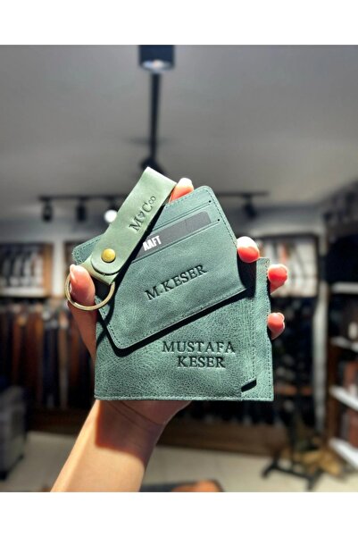 SANATE COLLECTION Hakiki Deri Erkek Cüzdan Seti - İsim Yazılı, Kişiye Özel Kartlık ve Anahtarlık |