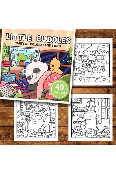 Legendary Gifts Mini coloring book, 40 Little Cuddles illustrations, 86 pages