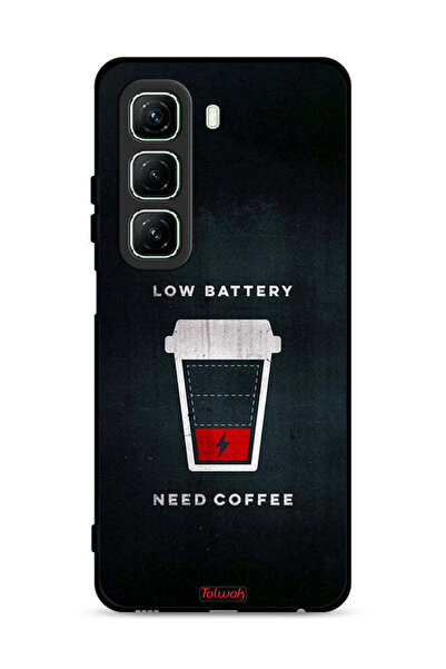 Tolwak غطاء حماية لهاتف Infinix Hot 50 5G - بطارية منخفضة - يحتاج إلى قهوة