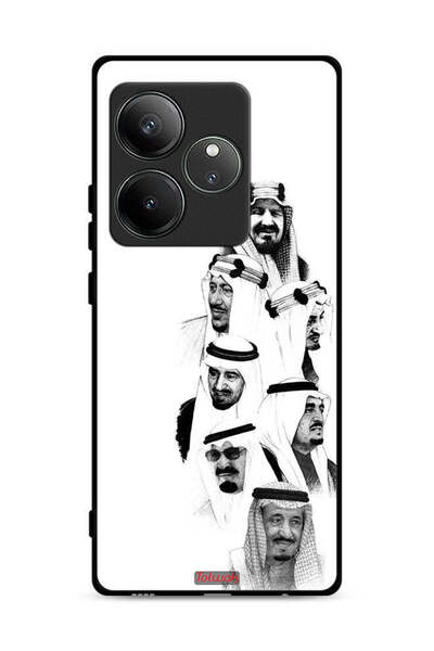 Tolwak غطاء حماية لهاتف Realme GT 6T 5G، رسم ملوك السعودية، أبيض وأسود