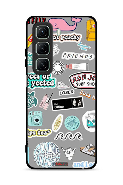 Tolwak غطاء حماية لهاتف Infinix Hot 50 5G بملصقات Good Vibes