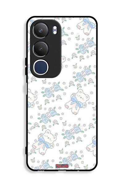 Tolwak غطاء حماية لهاتف Vivo Y19s 4G برسومات دب تيدي لطيف وزهور