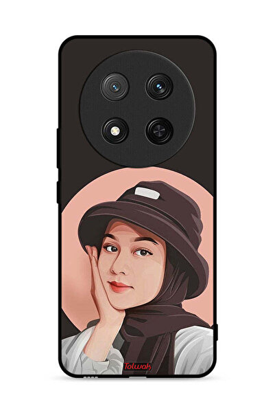Tolwak غطاء حماية لهاتف Honor X9c 5G برسومات فنية لطيفة لفتاة قبعة