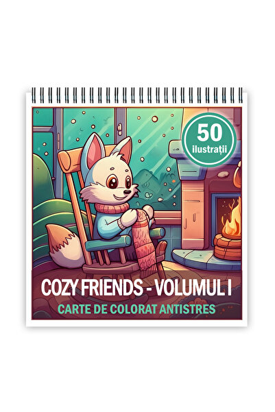 Legendary Gifts Βιβλίο ζωγραφικής κατά του στρες, 50 εικόνες Cozy Friends - Τ...