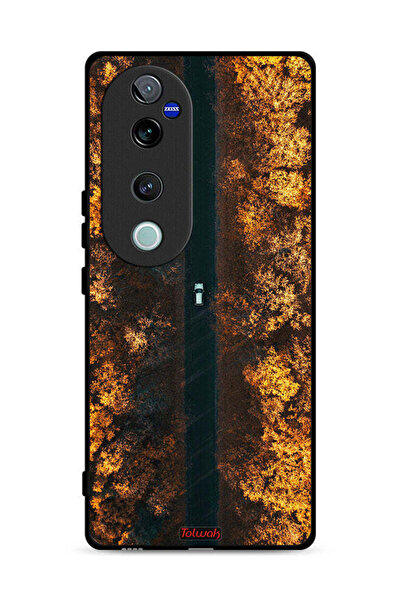 Tolwak غطاء حماية لهاتف Vivo S19 Pro 5G بتصميم طريق في أشجار الخريف