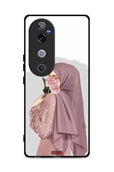 Tolwak غطاء حماية لهاتف Vivo V40 5G برسومات فتاة تحمل ورودًا