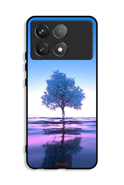 Tolwak غطاء حماية Xiaomi Redmi K70E 5G بتصميم شجرة نيون وانعكاس مائي فني رقمي