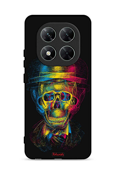 Tolwak غطاء حماية لهاتف شاومي ريدمي نوت 14 برو 5G، جمجمة وقبعة ملونة، فن خيالي