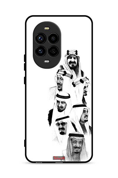 Tolwak غطاء حماية لهاتف هواوي نوفا 13 برو 5G، فن ملوك السعودية، أبيض وأسود