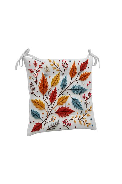 yok yok evim eve dair her şey 9 Puntal Embroidery Effect Patterned Fluffy Living Room Balcony Garden Kitchen Chair Cushion