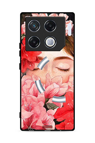 Tolwak غطاء حماية لهاتف Infinix GT 20 Pro 5G، وجه فتاة مخفي في فن الزهور