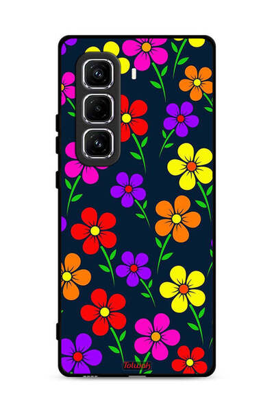 Tolwak غطاء حماية لهاتف Infinix Hot 50 Pro Plus 4G بنقشة زهور ملونة