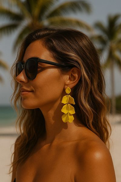 İnDerin Women's Earrings Acrylic Leaf Dangle Women's Accessory