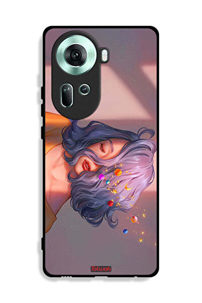 Tolwak Oppo Reno11 5G Protective Case Cover Girl And Space Art