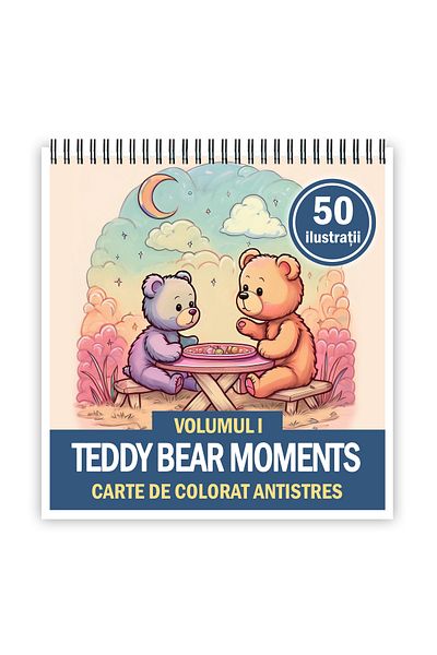 Legendary Gifts Mini coloring book, 50 illustrations Teddy Bear Moments - Volume I, 106 pages