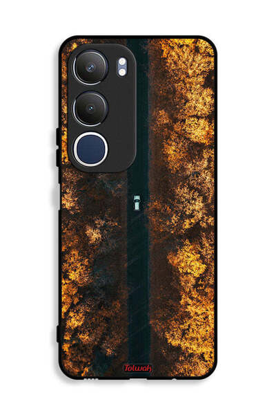 Tolwak غطاء حماية لهاتف Vivo Y19s 4G بتصميم طريق في أشجار الخريف