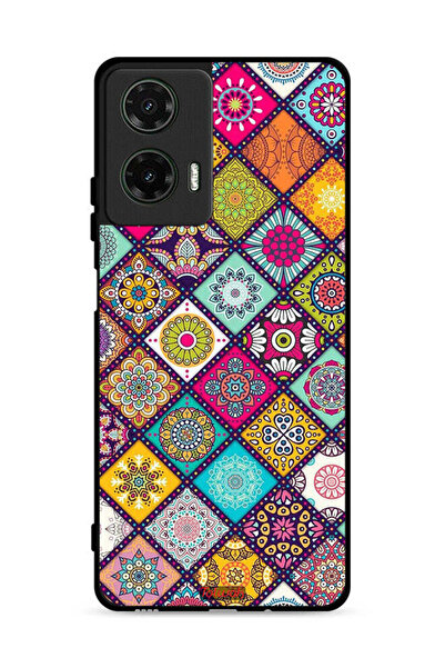 Tolwak غطاء حماية لهاتف موتورولا موتو جي 35 5G بنقشة مربعات ماندالا