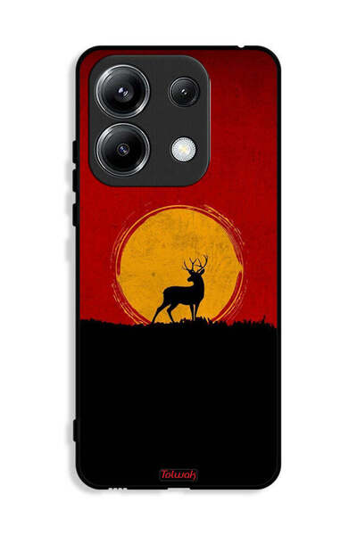 Tolwak غطاء حماية لهاتف Xiaomi Poco M6 Pro 4G برسومات الغزال والقمر