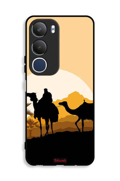 Tolwak غطاء حماية Vivo Y19s 4G بتصميم فن الصحراء مع جمل