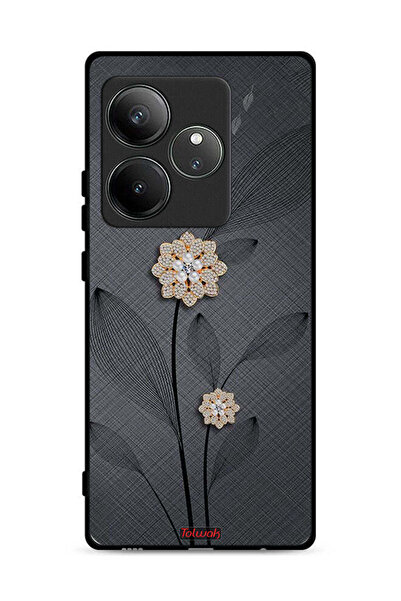 Tolwak غطاء حماية لهاتف Realme GT 6T 5G برسومات زهور ماسية