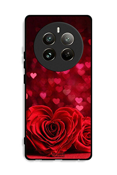 Tolwak غطاء حماية لهاتف Realme 12 Pro Plus 5G بنقشة زهور على شكل قلب وفن تجريدي