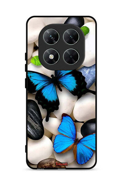 Tolwak غطاء حماية لهاتف Xiaomi Poco X7 5G بنقشة فراشات على الحجارة