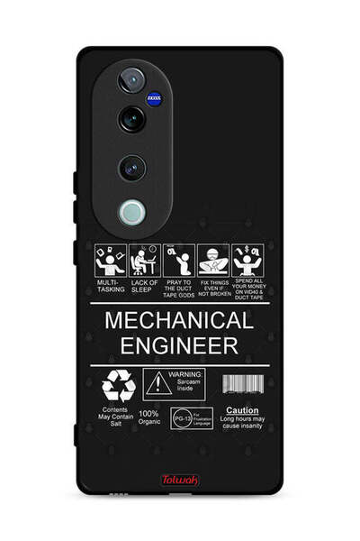 Tolwak غطاء حماية لهاتف Vivo S19 Pro 5G، ملصق مهندس ميكانيكي