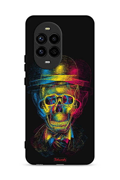 Tolwak غطاء حماية لهاتف هواوي نوفا 13 برو 5G بتصميم جمجمة وقبعة ملونة وفن خيالي