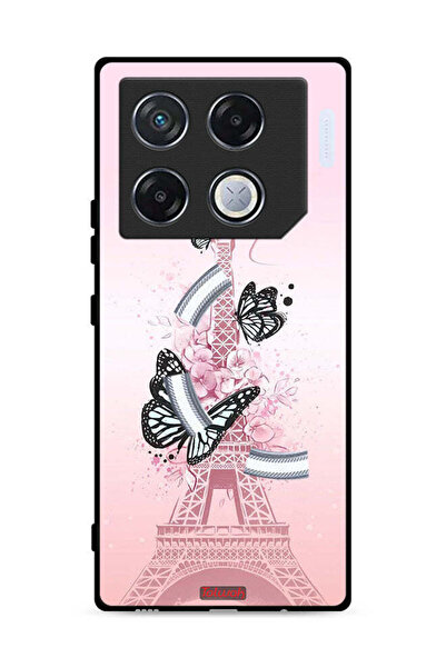 Tolwak غطاء حماية لهاتف Infinix GT 20 Pro 5G بنقشة فراشات على برج إيفل