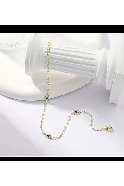 Enanice Blue Stone Eye Anklet