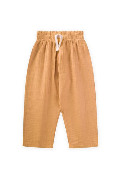 Cigit Organic Waist Ruffled Wide Cut Muslin Trousers 1-8 Years Sundress
