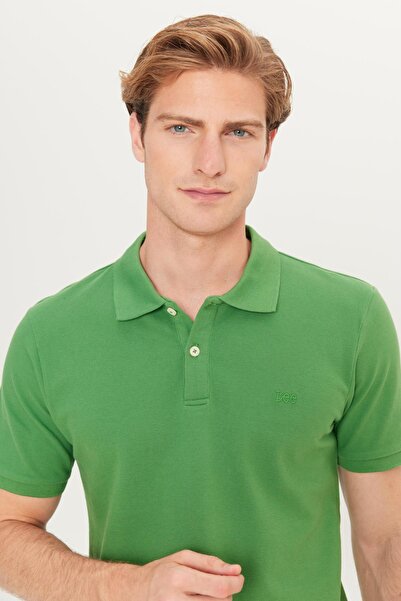 Lee Ανδρικό μπλουζάκι με κανονική εφαρμογή Polo Neck Green L211810303