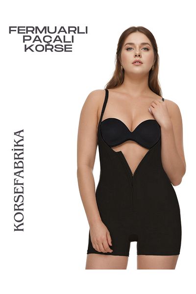 KORSEFABRİKA Short Legs Underbust Body Corset with Clips and Zipper