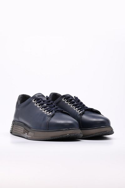 Ayakkabıhane Inside and Outside Genuine Leather Navy Blue Eva Men's Casual Daily Shoes Ah08154131241106
